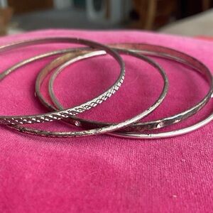 Elegant Vintage Silver Plated Bangle Set